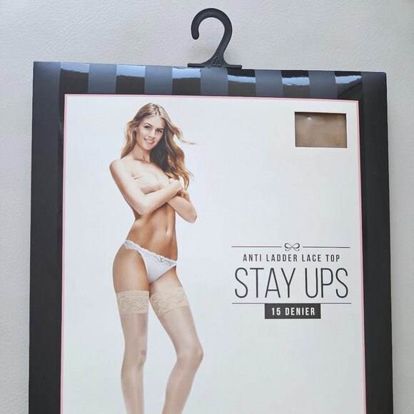 Hunkemoller 117675001 Anti Ladder Lace Top Stay Ups Nude Size S/M (Brand New) - Picture 1 of 5